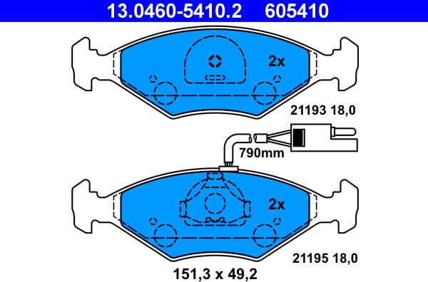 ATE 13.0460-5410.2 - Bremžu uzliku kompl., Disku bremzes ps1.lv