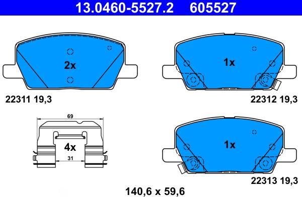 ATE 13.0460-5527.2 - Bremžu uzliku kompl., Disku bremzes ps1.lv