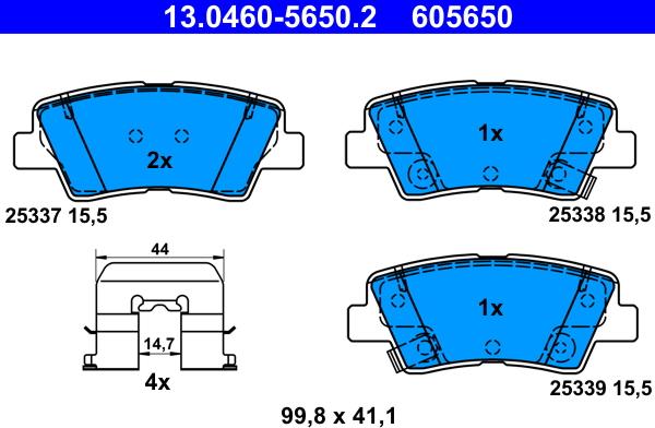 ATE 13.0460-5650.2 - Bremžu uzliku kompl., Disku bremzes ps1.lv