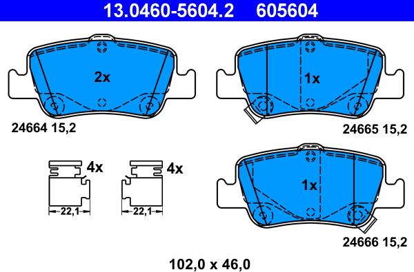 ATE 13.0460-5604.2 - Bremžu uzliku kompl., Disku bremzes ps1.lv