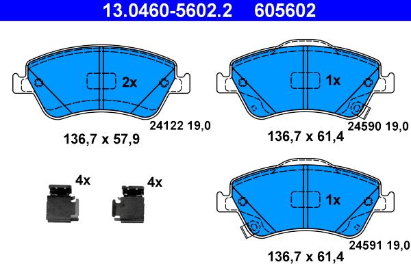 ATE 13.0460-5602.2 - Bremžu uzliku kompl., Disku bremzes ps1.lv