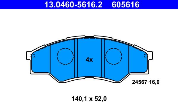 ATE 13.0460-5616.2 - Bremžu uzliku kompl., Disku bremzes ps1.lv