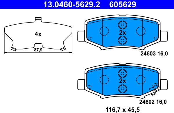 ATE 13.0460-5629.2 - Bremžu uzliku kompl., Disku bremzes ps1.lv