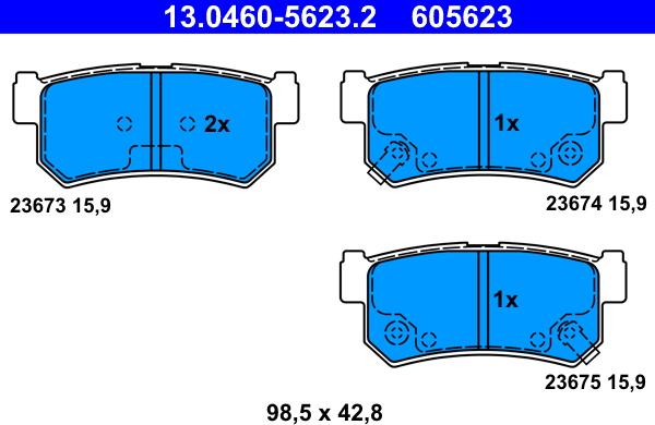 ATE 13.0460-5623.2 - Bremžu uzliku kompl., Disku bremzes ps1.lv