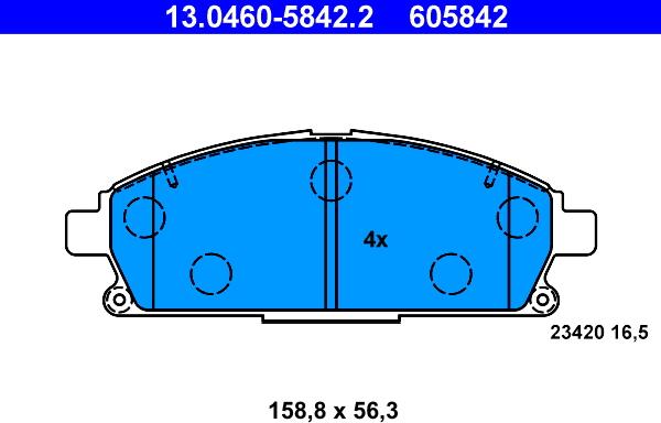 ATE 13.0460-5842.2 - Bremžu uzliku kompl., Disku bremzes ps1.lv