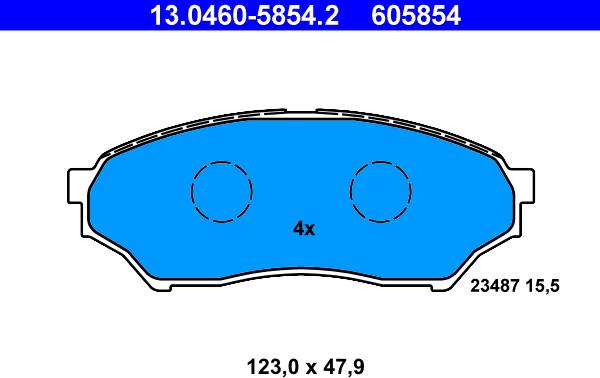 ATE 13.0460-5854.2 - Bremžu uzliku kompl., Disku bremzes ps1.lv