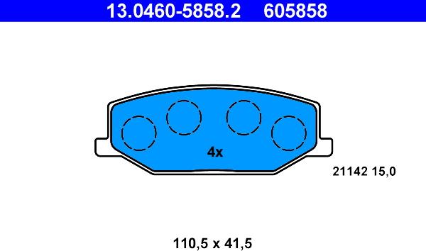 ATE 13.0460-5858.2 - Bremžu uzliku kompl., Disku bremzes ps1.lv