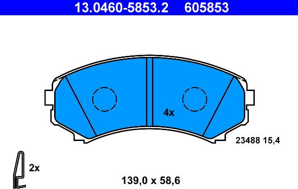 ATE 13.0460-5853.2 - Bremžu uzliku kompl., Disku bremzes ps1.lv