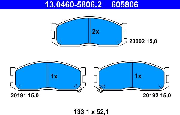 ATE 13.0460-5806.2 - Bremžu uzliku kompl., Disku bremzes ps1.lv