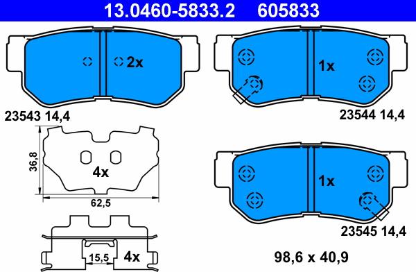 ATE 13.0460-5833.2 - Bremžu uzliku kompl., Disku bremzes ps1.lv