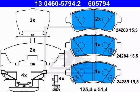 Alpha Brakes HKP-MZ-063 - Bremžu uzliku kompl., Disku bremzes ps1.lv