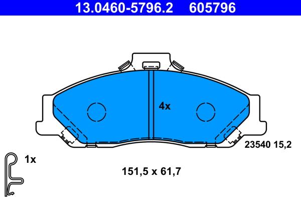 ATE 13.0460-5796.2 - Bremžu uzliku kompl., Disku bremzes ps1.lv