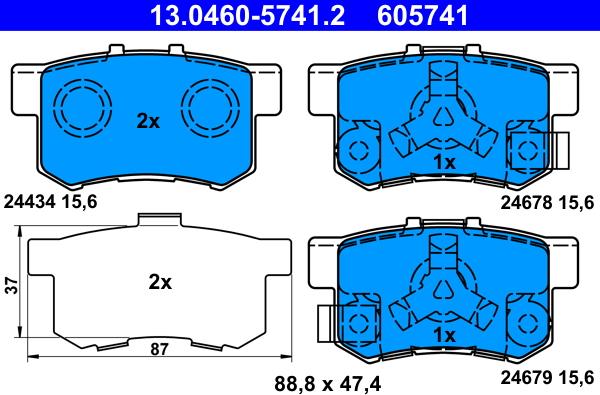 ATE 13.0460-5741.2 - Bremžu uzliku kompl., Disku bremzes ps1.lv