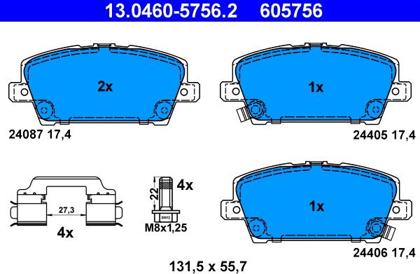 ATE 13.0460-5756.2 - Bremžu uzliku kompl., Disku bremzes ps1.lv