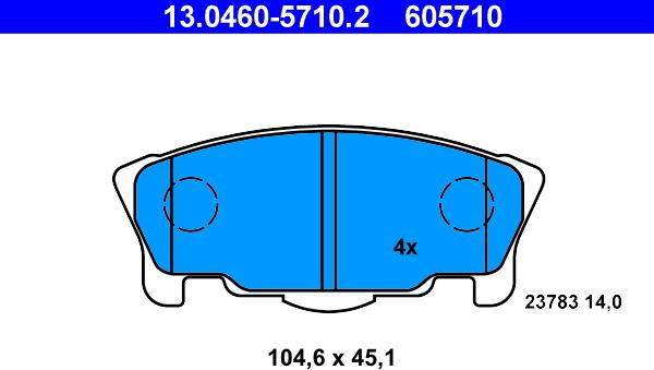 ATE 13.0460-5710.2 - Bremžu uzliku kompl., Disku bremzes ps1.lv