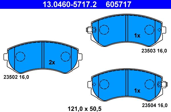 ATE 13.0460-5717.2 - Bremžu uzliku kompl., Disku bremzes ps1.lv