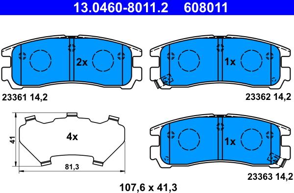 ATE 13.0460-8011.2 - Bremžu uzliku kompl., Disku bremzes ps1.lv