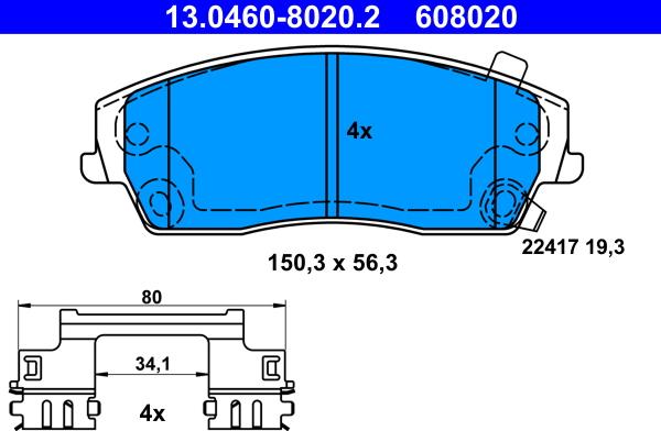 ATE 13.0460-8020.2 - Bremžu uzliku kompl., Disku bremzes ps1.lv