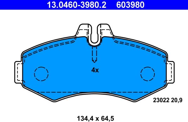 ATE 13.0460-3980.2 - Bremžu uzliku kompl., Disku bremzes ps1.lv