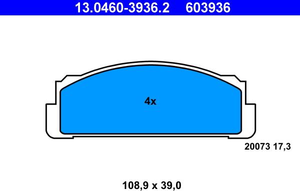 ATE 13.0460-3936.2 - Bremžu uzliku kompl., Disku bremzes ps1.lv