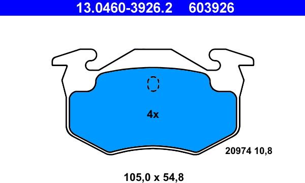 ATE 13.0460-3926.2 - Bremžu uzliku kompl., Disku bremzes ps1.lv