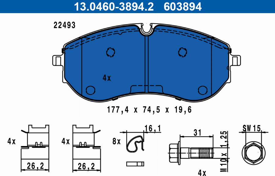 ATE 13.0460-3894.2 - Bremžu uzliku kompl., Disku bremzes ps1.lv