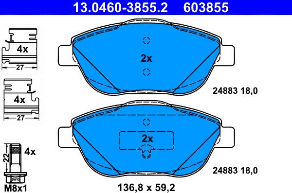 ATE 13.0460-3855.2 - Bremžu uzliku kompl., Disku bremzes ps1.lv