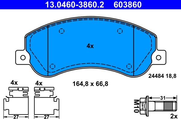 ATE 13.0460-3860.2 - Bremžu uzliku kompl., Disku bremzes ps1.lv