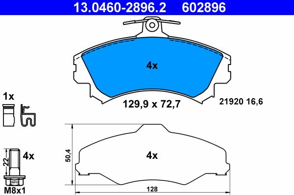 ATE 13.0460-2896.2 - Bremžu uzliku kompl., Disku bremzes ps1.lv