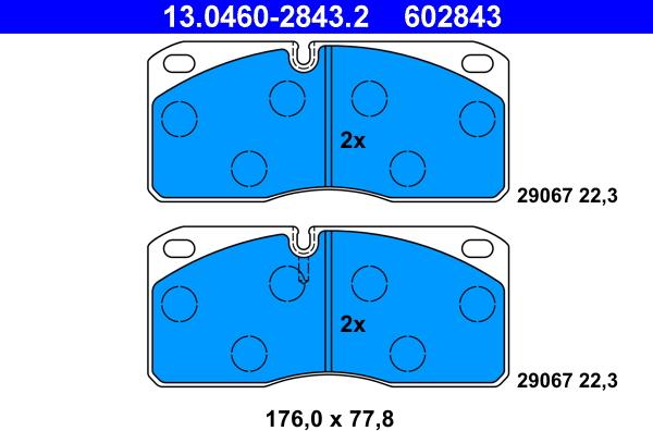 ATE 13.0460-2843.2 - Bremžu uzliku kompl., Disku bremzes ps1.lv