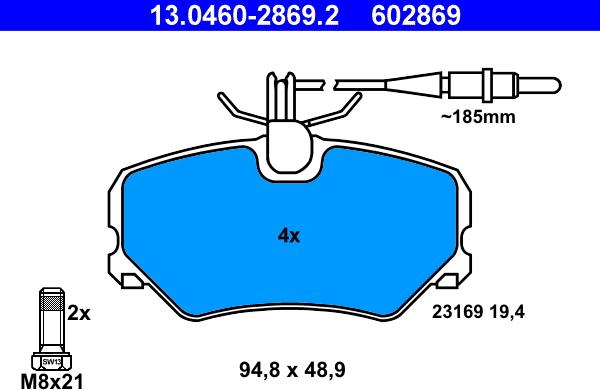 ATE 13.0460-2869.2 - Bremžu uzliku kompl., Disku bremzes ps1.lv