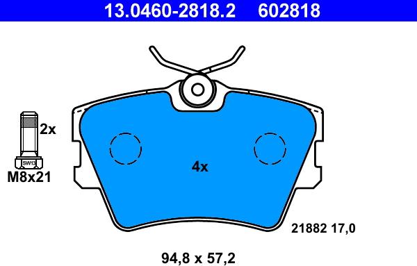 ATE 13.0460-2818.2 - Bremžu uzliku kompl., Disku bremzes ps1.lv