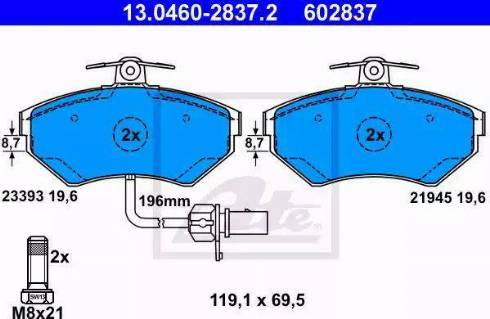 Alpha Brakes HKP-AU-028 - Bremžu uzliku kompl., Disku bremzes ps1.lv