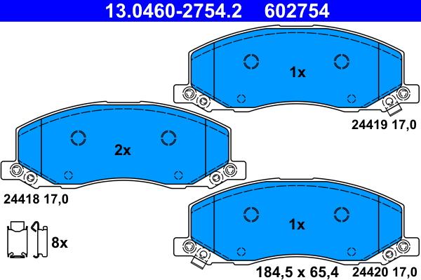 ATE 13.0460-2754.2 - Bremžu uzliku kompl., Disku bremzes ps1.lv