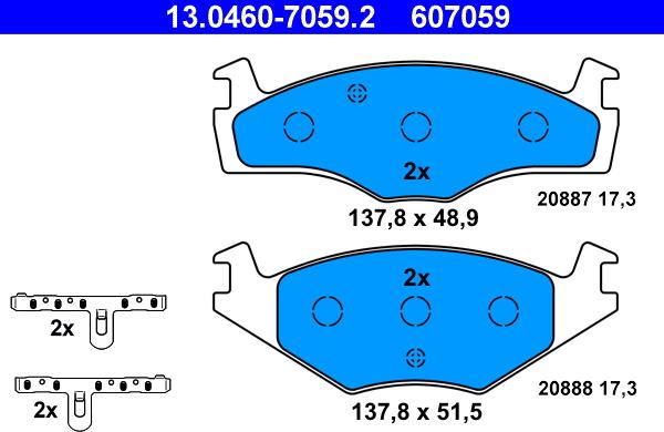 ATE 13.0460-7059.2 - Bremžu uzliku kompl., Disku bremzes ps1.lv