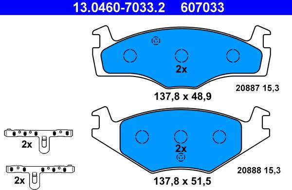 ATE 13.0460-7033.2 - Bremžu uzliku kompl., Disku bremzes ps1.lv