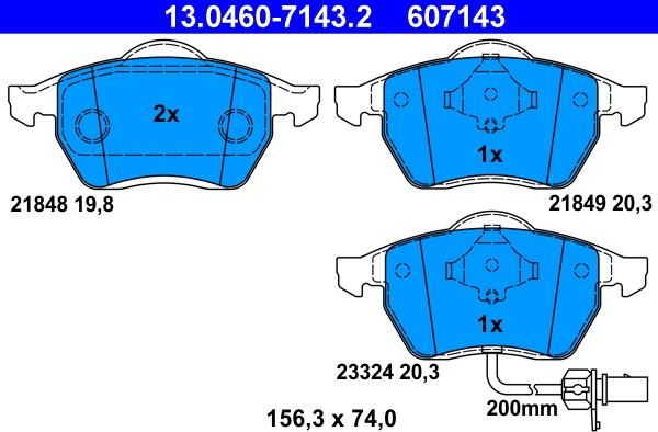 ATE 13.0460-7143.2 - Bremžu uzliku kompl., Disku bremzes ps1.lv