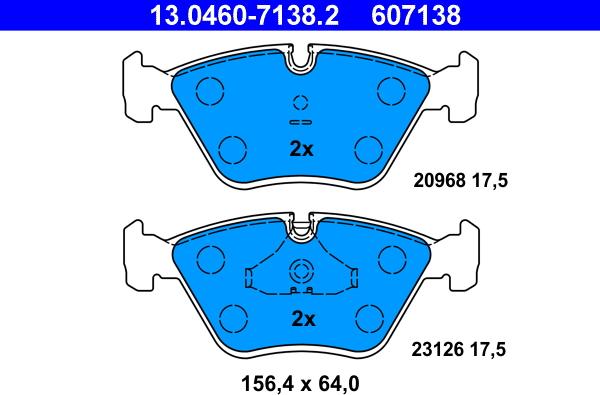 ATE 13.0460-7138.2 - Bremžu uzliku kompl., Disku bremzes ps1.lv