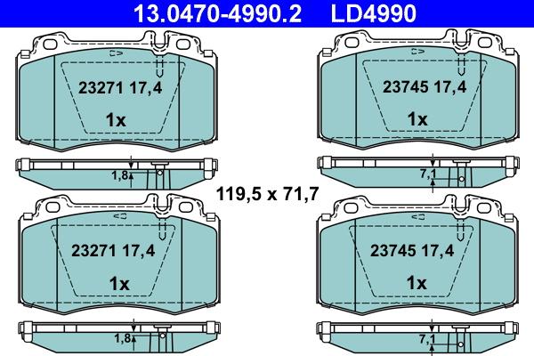 ATE 13.0470-4990.2 - Bremžu uzliku kompl., Disku bremzes ps1.lv