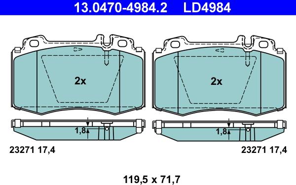 ATE 13.0470-4984.2 - Bremžu uzliku kompl., Disku bremzes ps1.lv