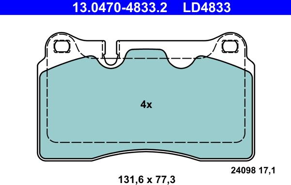 ATE 13.0470-4833.2 - Bremžu uzliku kompl., Disku bremzes ps1.lv