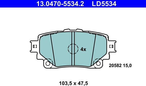 ATE 13.0470-5534.2 - Bremžu uzliku kompl., Disku bremzes ps1.lv