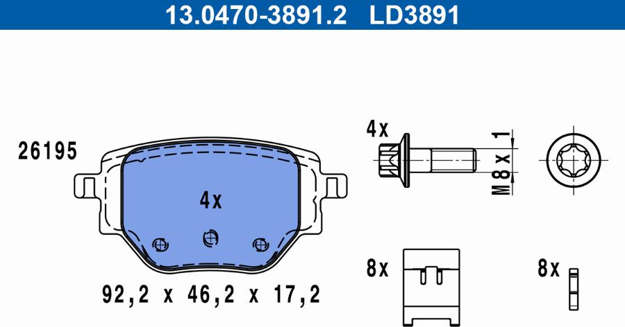 ATE 13.0470-3891.2 - Bremžu uzliku kompl., Disku bremzes ps1.lv