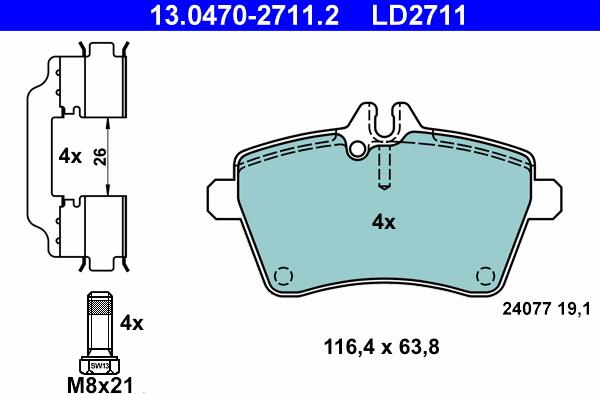 ATE 13.0470-2711.2 - Bremžu uzliku kompl., Disku bremzes ps1.lv