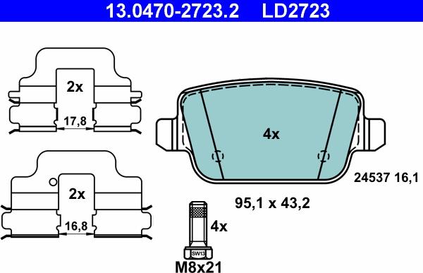 ATE 13.0470-2723.2 - Bremžu uzliku kompl., Disku bremzes ps1.lv