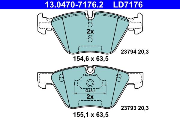 ATE 13.0470-7176.2 - Bremžu uzliku kompl., Disku bremzes ps1.lv