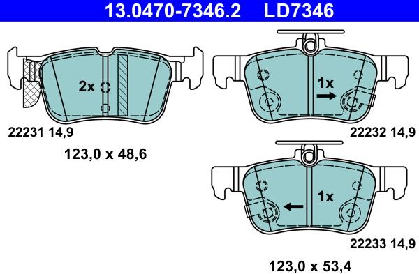 ATE 13.0470-7346.2 - Bremžu uzliku kompl., Disku bremzes ps1.lv