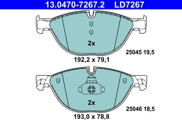 ATE 13.0470-7267.2 - Bremžu uzliku kompl., Disku bremzes ps1.lv