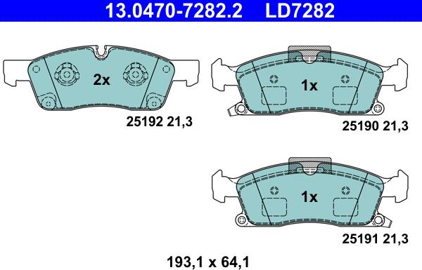 ATE 13.0470-7282.2 - Bremžu uzliku kompl., Disku bremzes ps1.lv