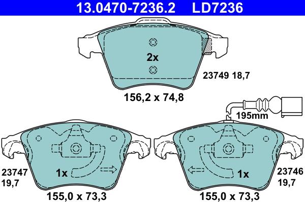 ATE 13.0470-7236.2 - Bremžu uzliku kompl., Disku bremzes ps1.lv